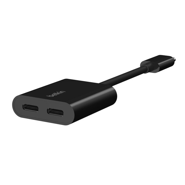 Belkin F7U081btBLK USB - C Audio + USB - C Charge Adapter, Black - Tic Tac - Adapter