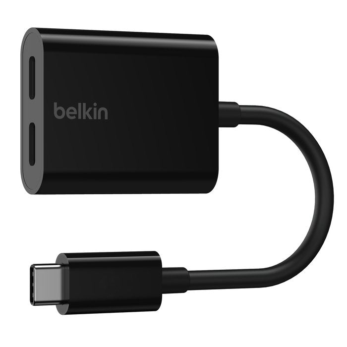 Belkin F7U081btBLK USB - C Audio + USB - C Charge Adapter, Black - Tic Tac - Adapter