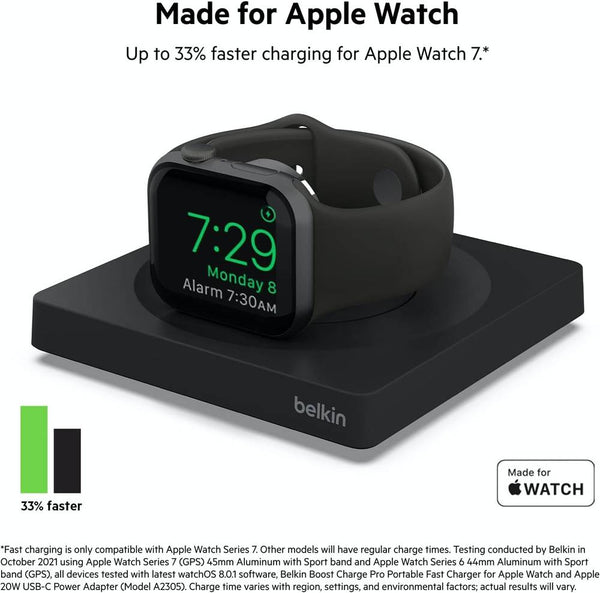 Belkin WIZ015btBK BOOST↑CHARGE™ PRO Portable Fast Charger for Apple Watch - Black - Tic Tac - Wireless Chargers