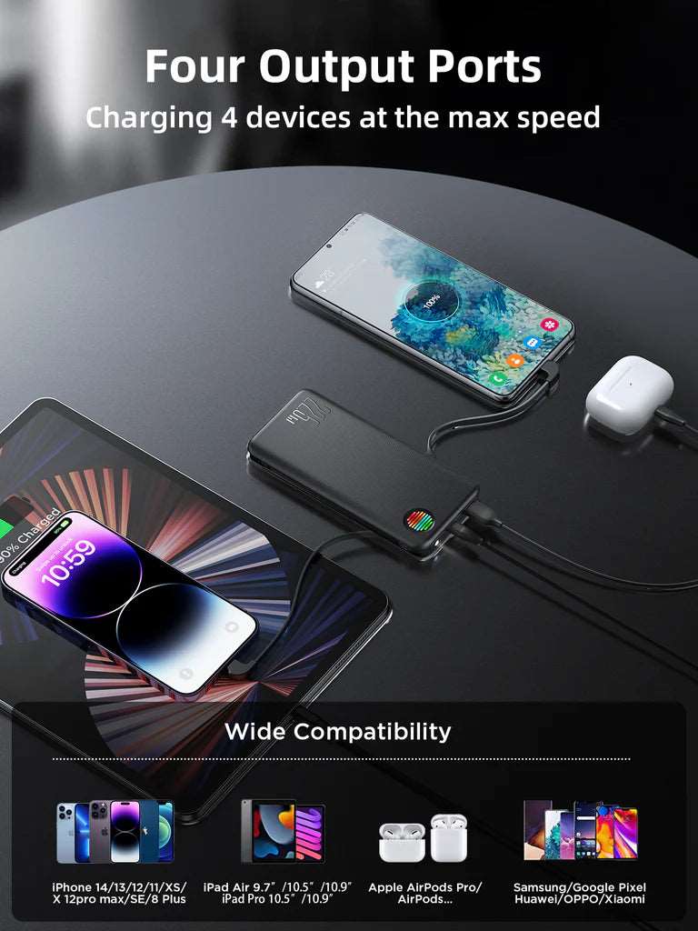 22.5W Power Bank with iPhone & Type-C Dual Cables - Tic Tac