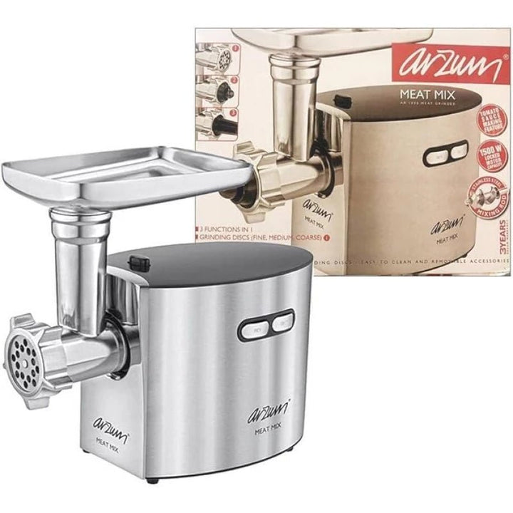 فرامة لحوم من ازروم 1500 واط ستانلس ستيل 3 اقراص - AR1125 - Tic Tac - Meat grinder - Jordan