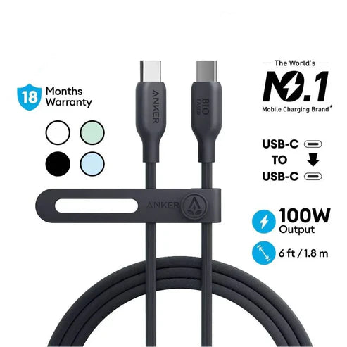 A80F2H11 Anker 544 USB-C to USB-C Cable (Bio-Based 6ft - Tic Tac